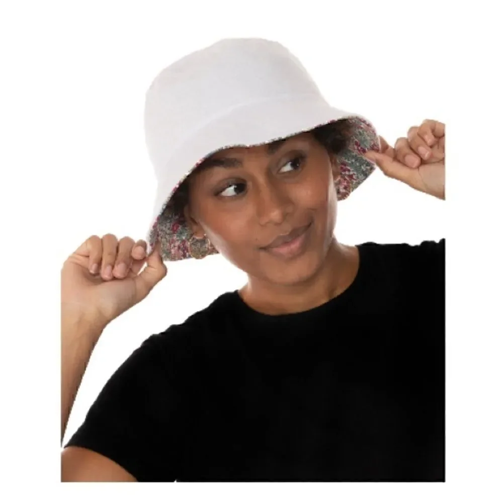 Jenni Reversible Terry Cloth Hat, vacation, summer beach
